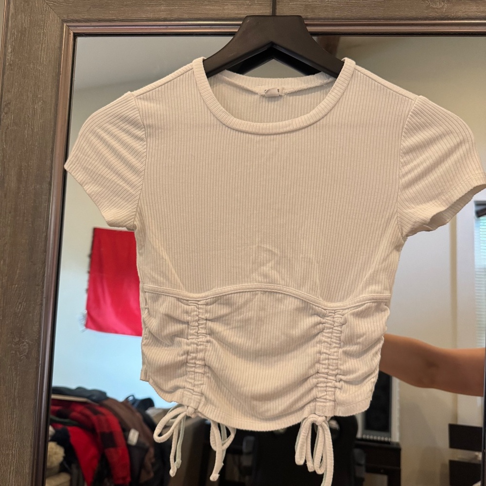 Garage, White Tie Crop Top - XS